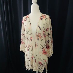 Floral sheer cover up
